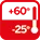 Symbol of minimum and maximum operating temperature